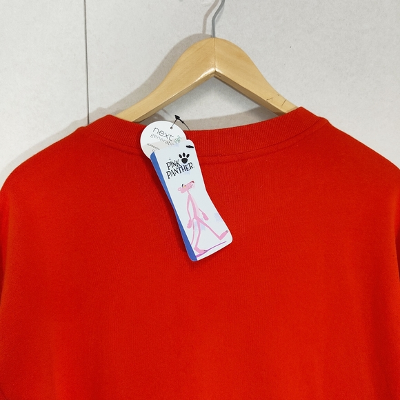 Pink Panther Next Red Sequin Jumper Sweatshirt BNWT Size S Small UK 8 10 - Picture 5 of 9